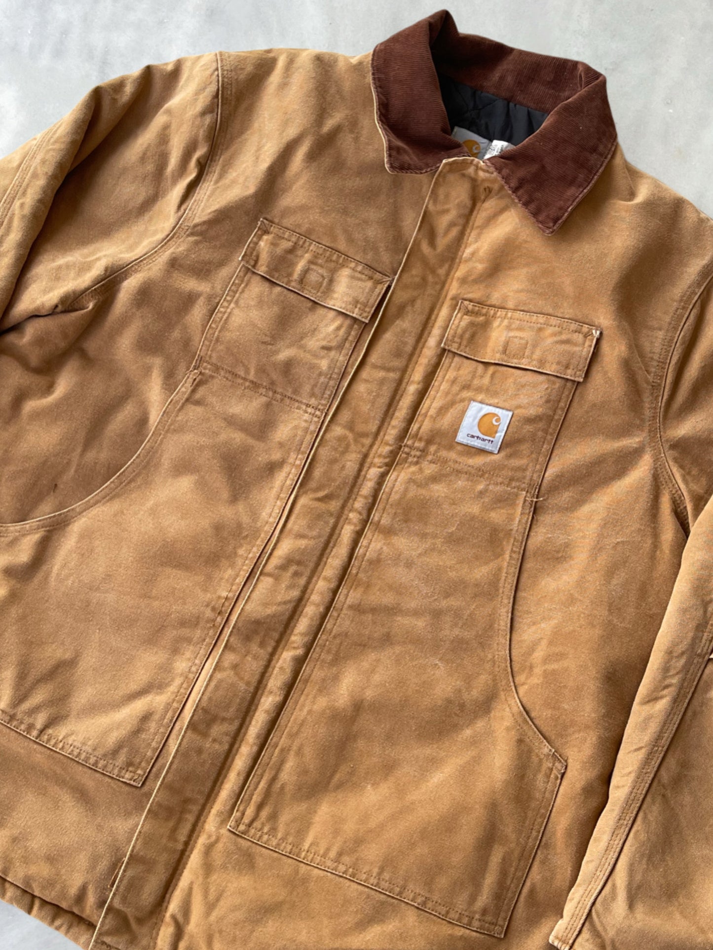 CARHARTT 1999 VINTAGE BROWN CANVAS ARCTIC QUILT LINED JACKET