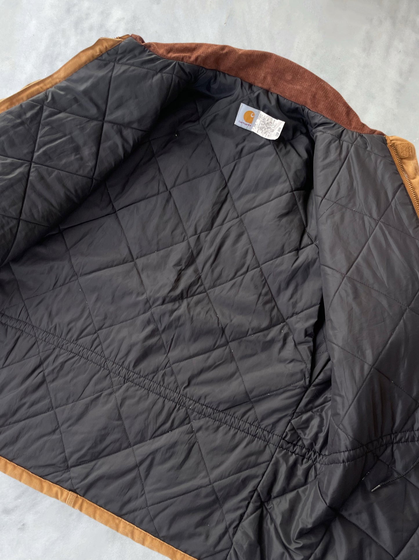 CARHARTT 1999 VINTAGE BROWN CANVAS ARCTIC QUILT LINED JACKET