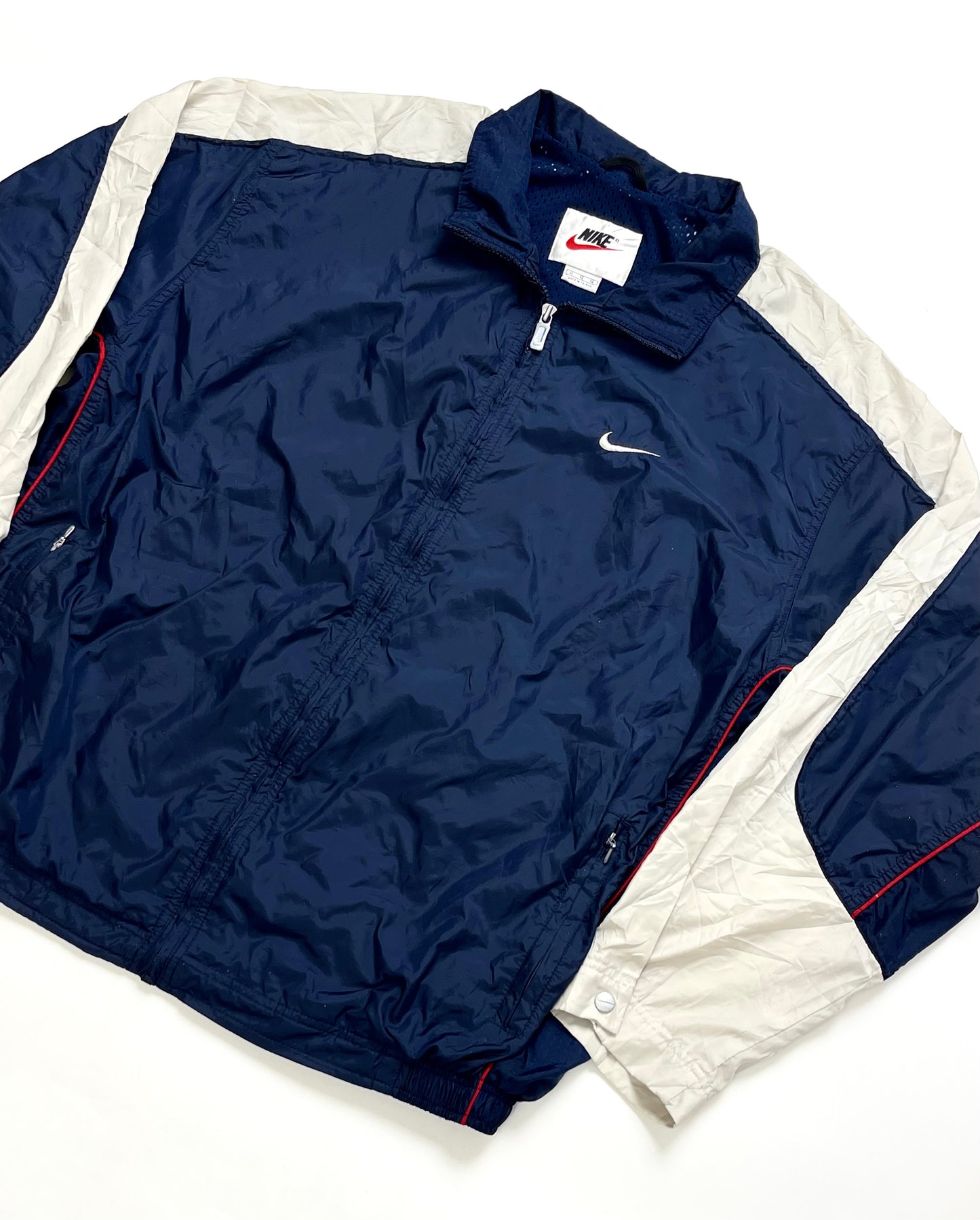 NIKE RARE 1990s VINTAGE BLUE BEIGE JACKET