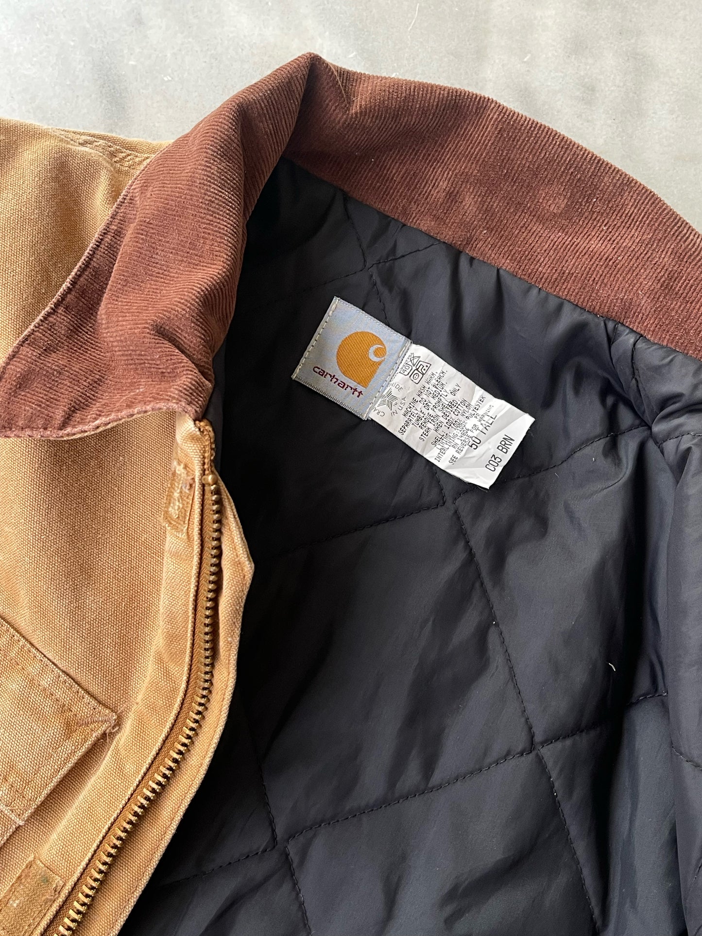 CARHARTT 1999 VINTAGE BROWN CANVAS ARCTIC QUILT LINED JACKET