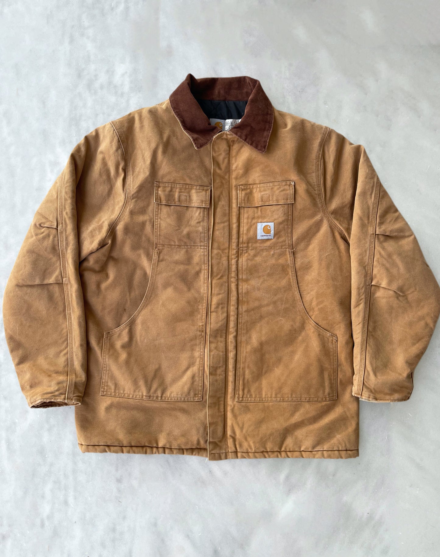 CARHARTT 1999 VINTAGE BROWN CANVAS ARCTIC QUILT LINED JACKET