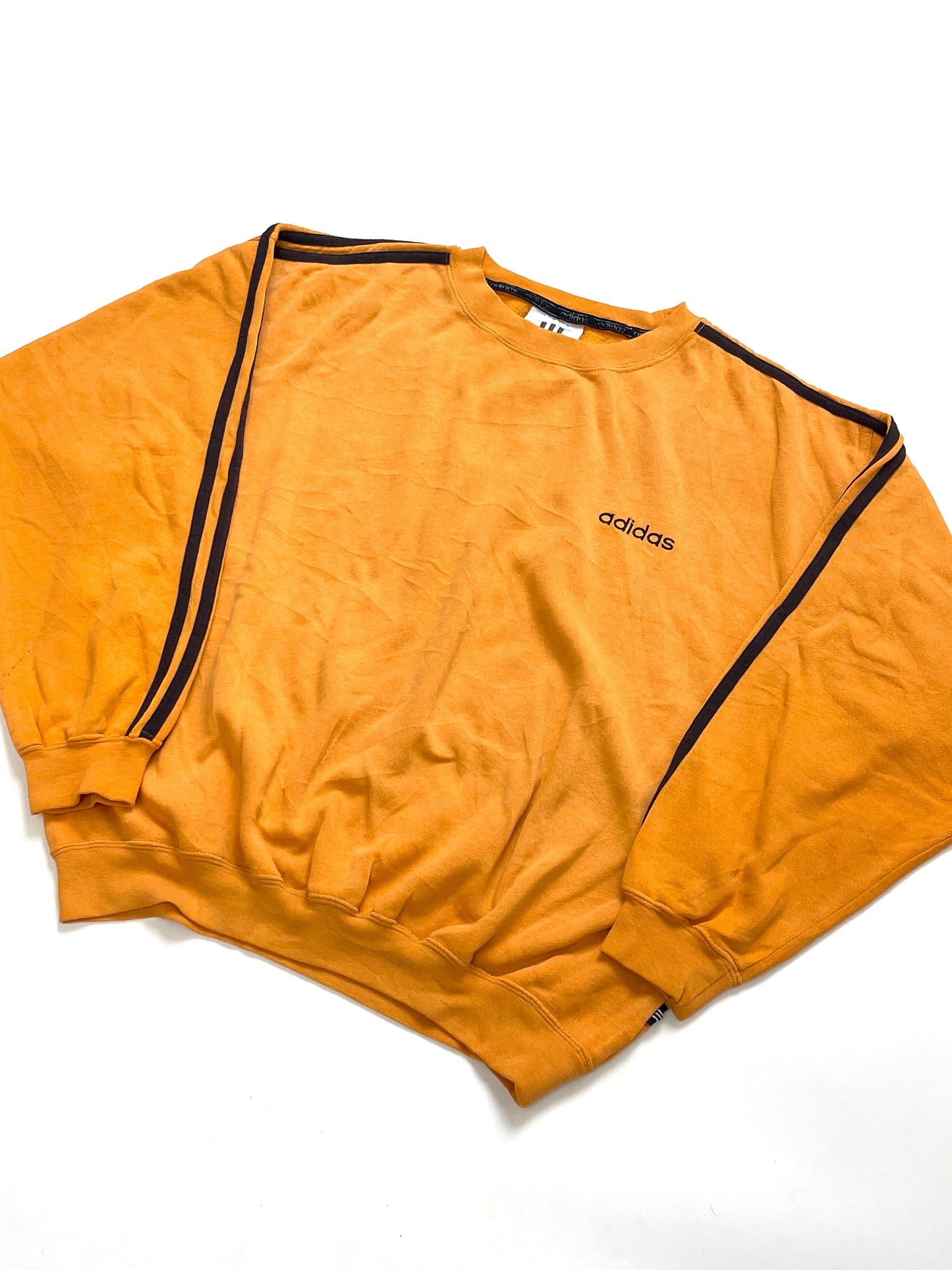 ADIDAS 1990s VINTAGE ORANGE CREWNECK SWEATSHIRT