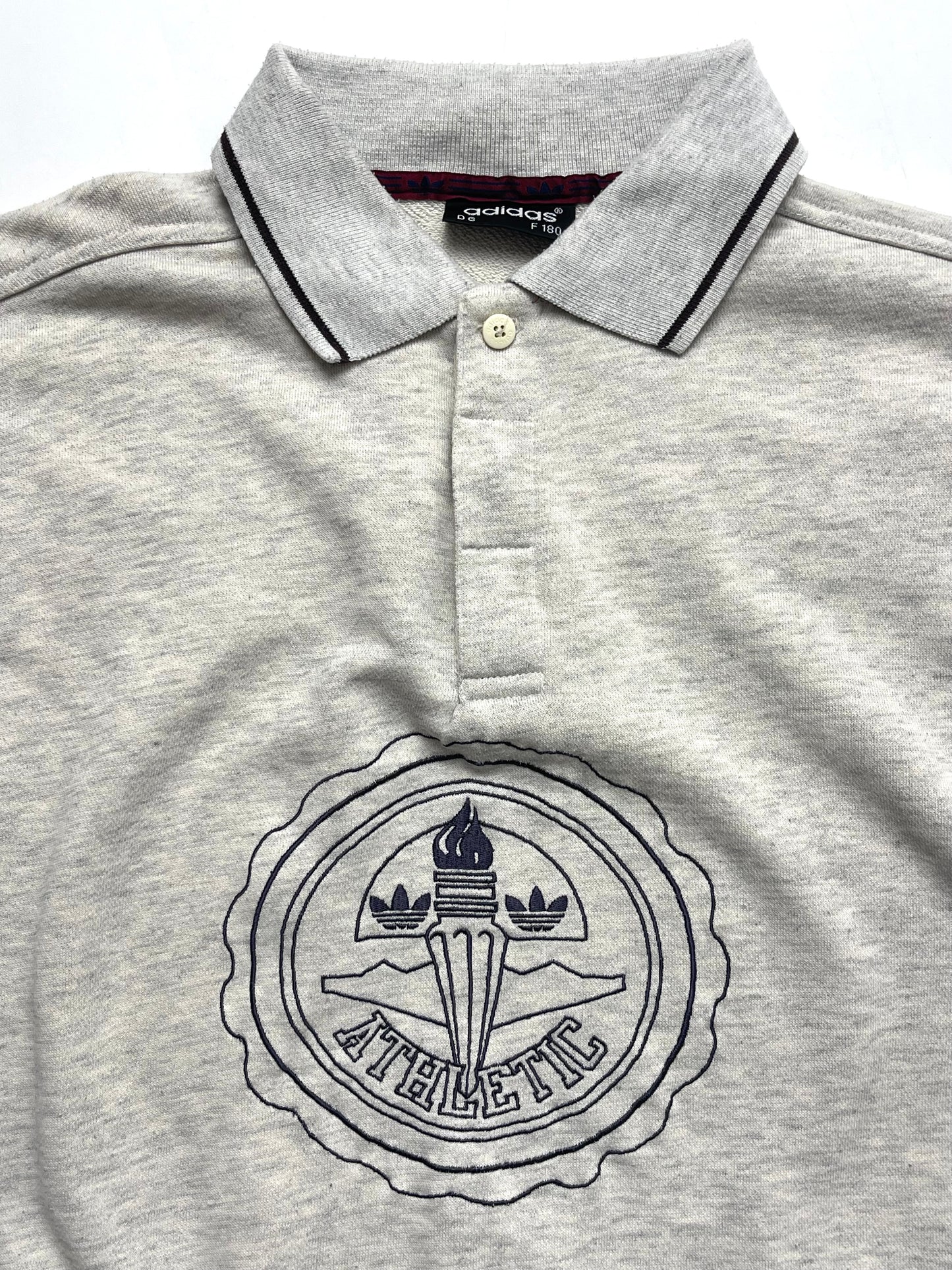 ADIDAS 90s BEIGE/GREY COLLARED SWEATSHIRT