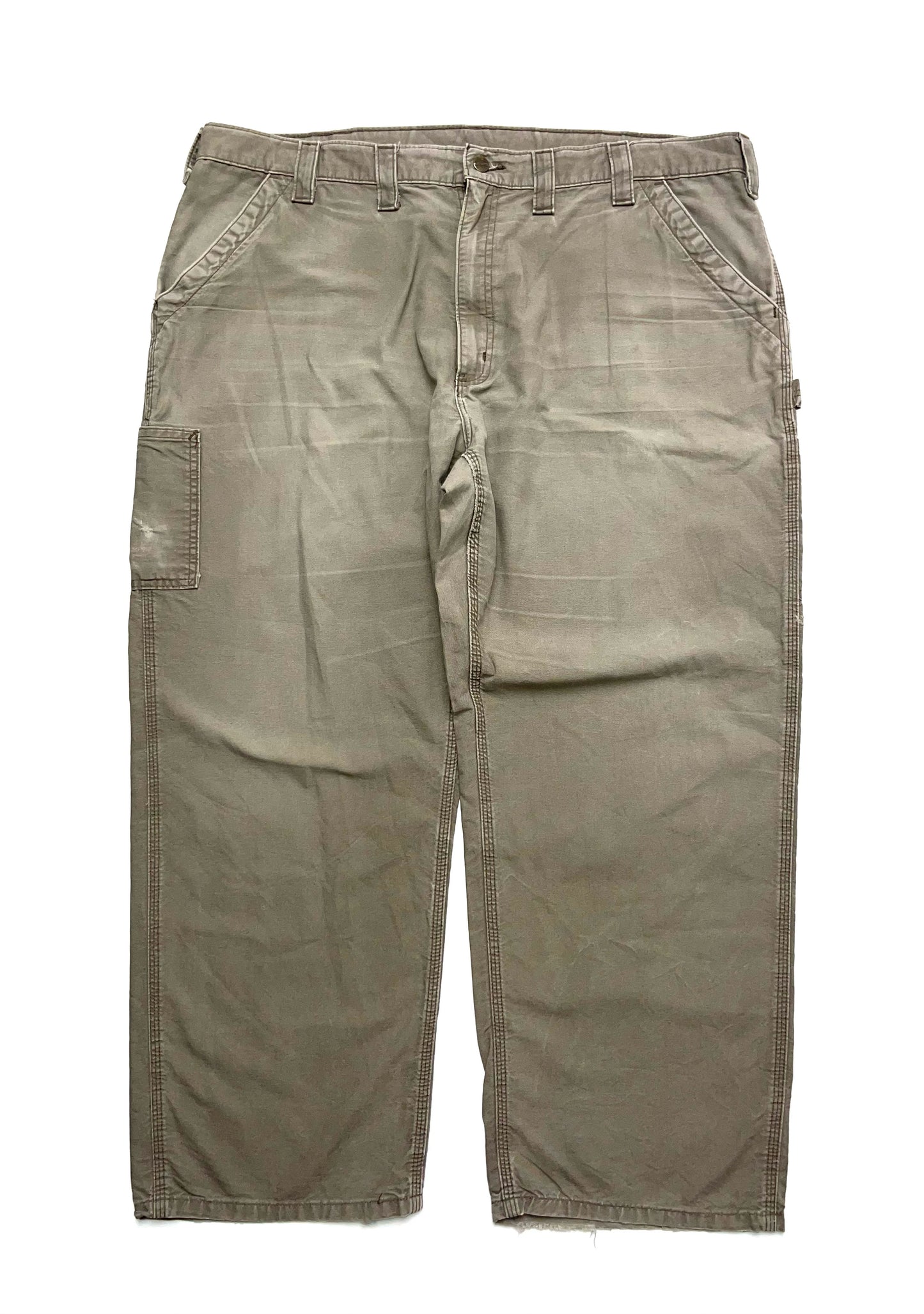 CARHARTT BEIGE THRASHED CARPENTER PANTS