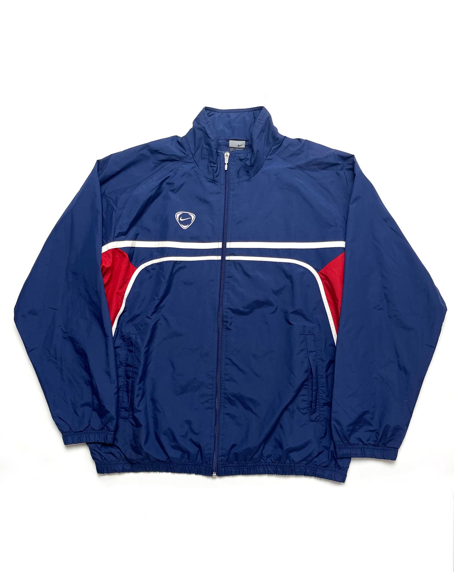 NIKE TOTAL 90 EARLY 2000s EMBROIDERED LIGHTWEIGHT FULL ZIP TRACKJACKET