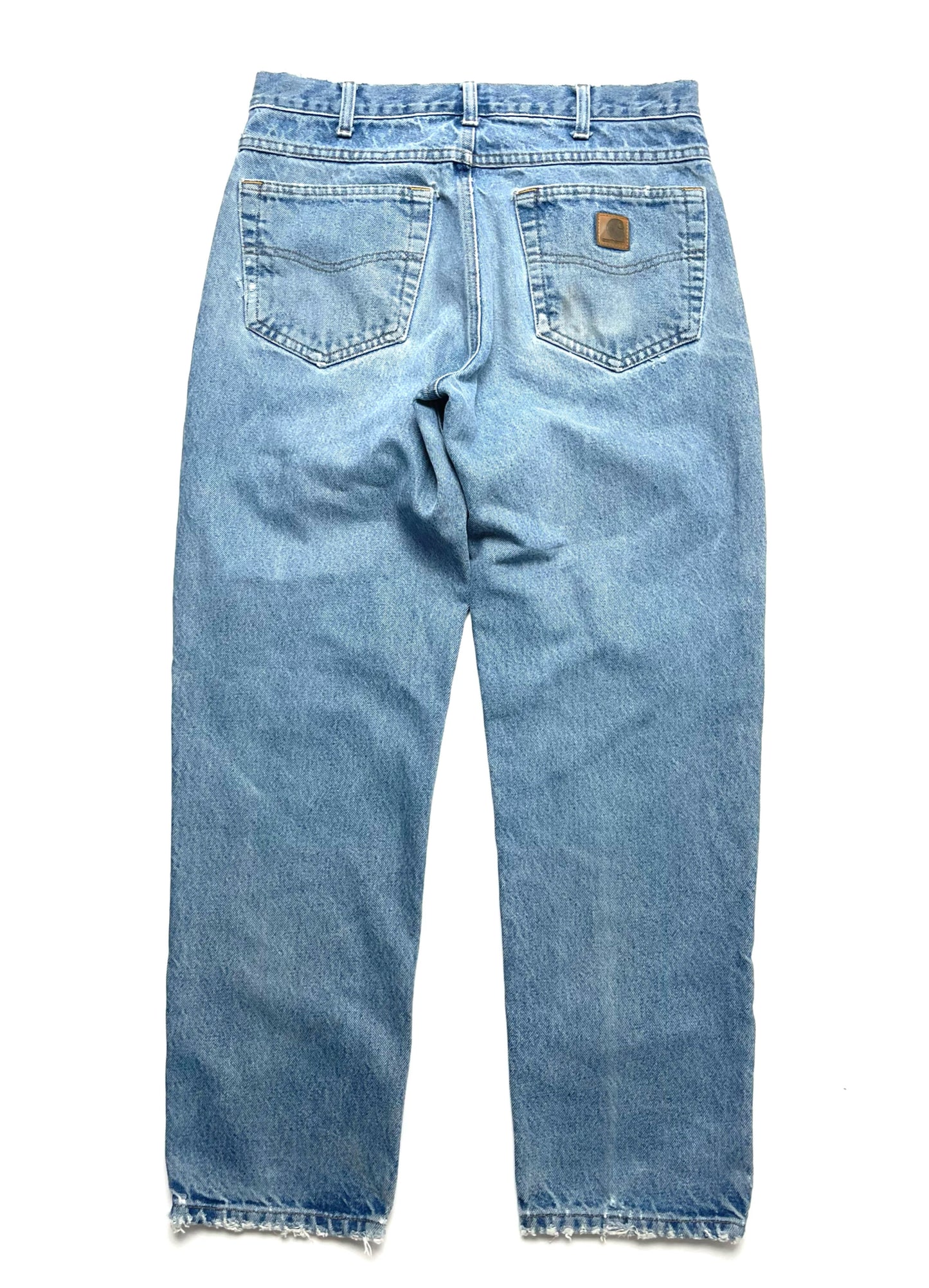 CARHARTT DISTRESSED DENIM PANTS WITH CUTS