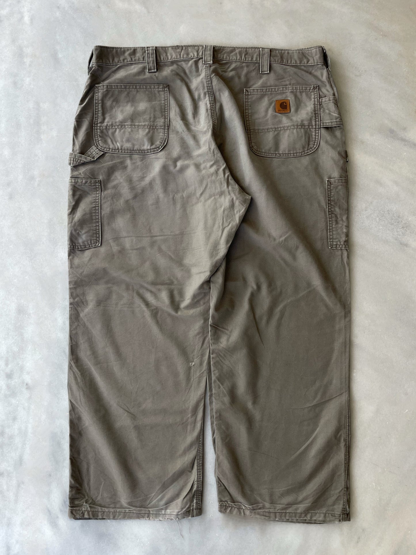 CARHARTT BEIGE THRASHED CARPENTER PANTS