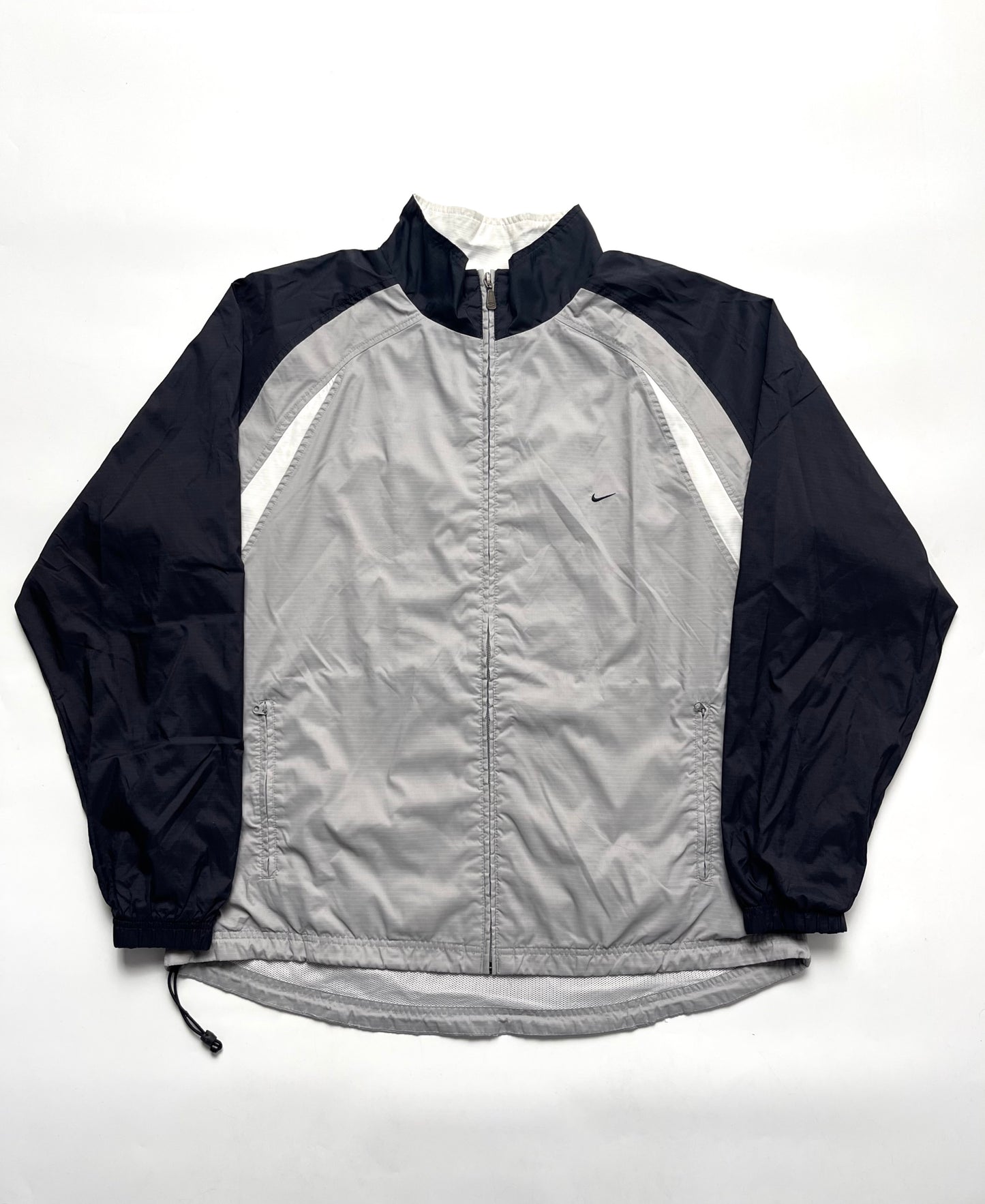 NIKE EARLY 2000s GREY/BLACK TRACKJACKET