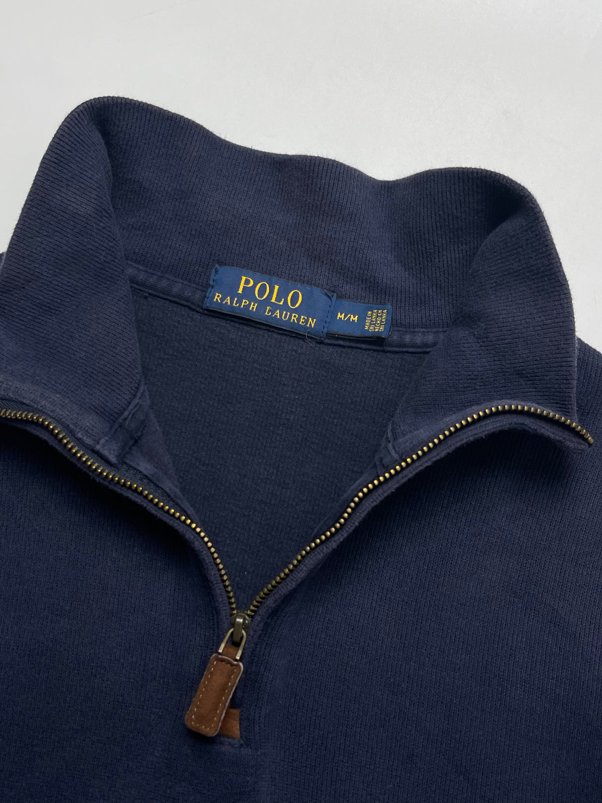POLO RALPH LAUREN NAVY BLUE QUARTER 1/4 ZIP SWEATER