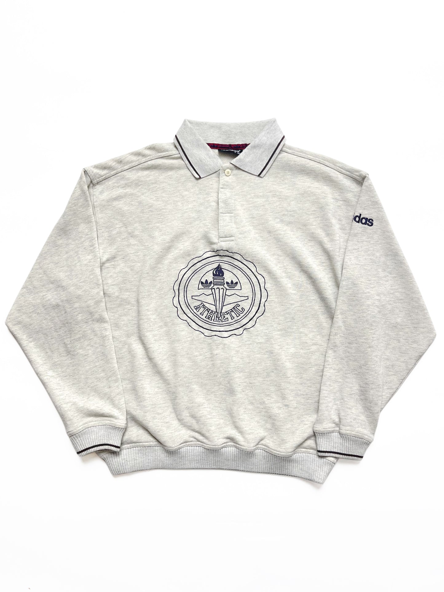 ADIDAS 90s BEIGE/GREY COLLARED SWEATSHIRT