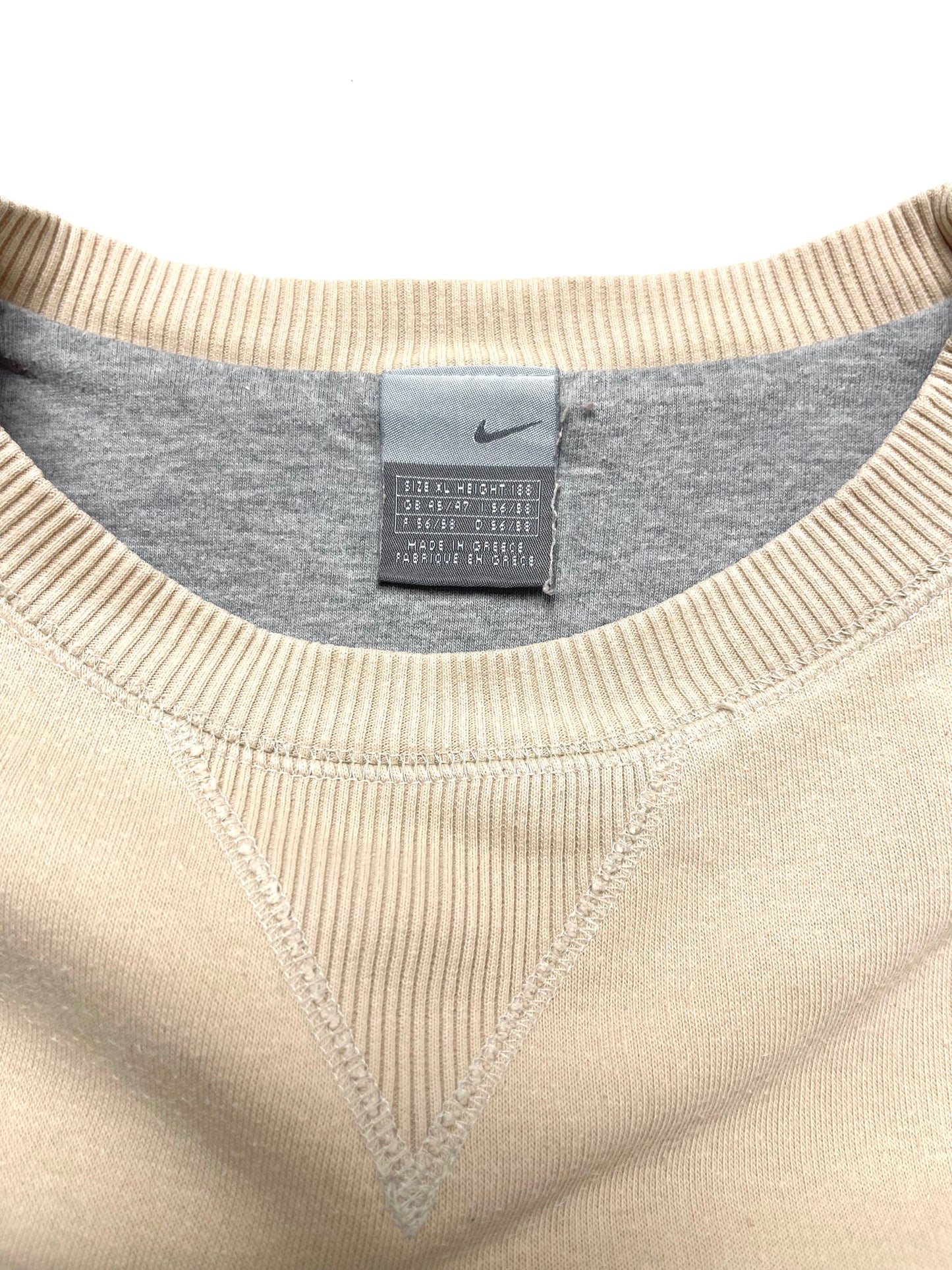 NIKE EARLY 2000s BEIGE CREWNECK SWEATSHIRT