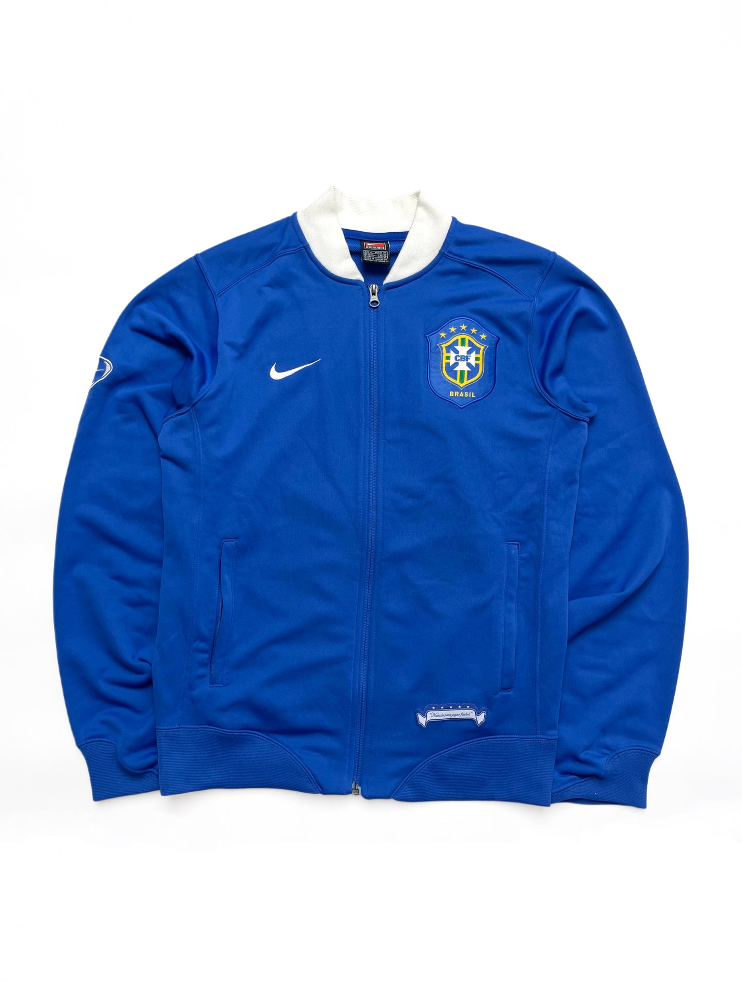 NIKE BRAZIL 2006–2008 AWAY FOOTBALL BLUE TRACKJACKET