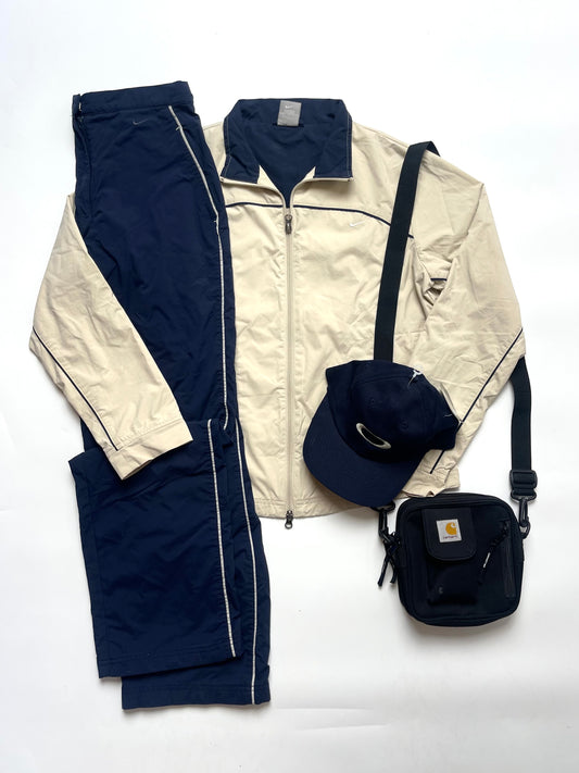 NIKE EARLY 2000s BEIGE-BLUE TRACKSUIT