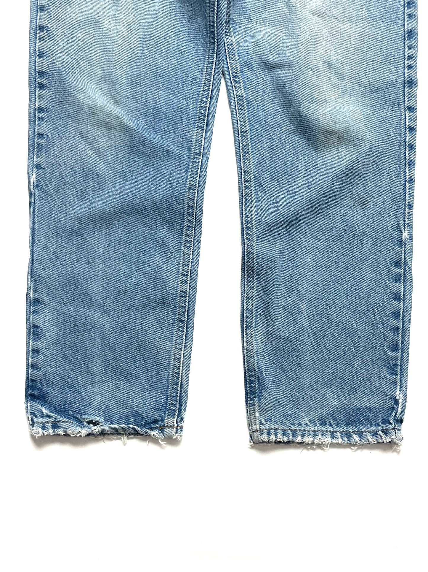 CARHARTT DISTRESSED DENIM PANTS WITH CUTS