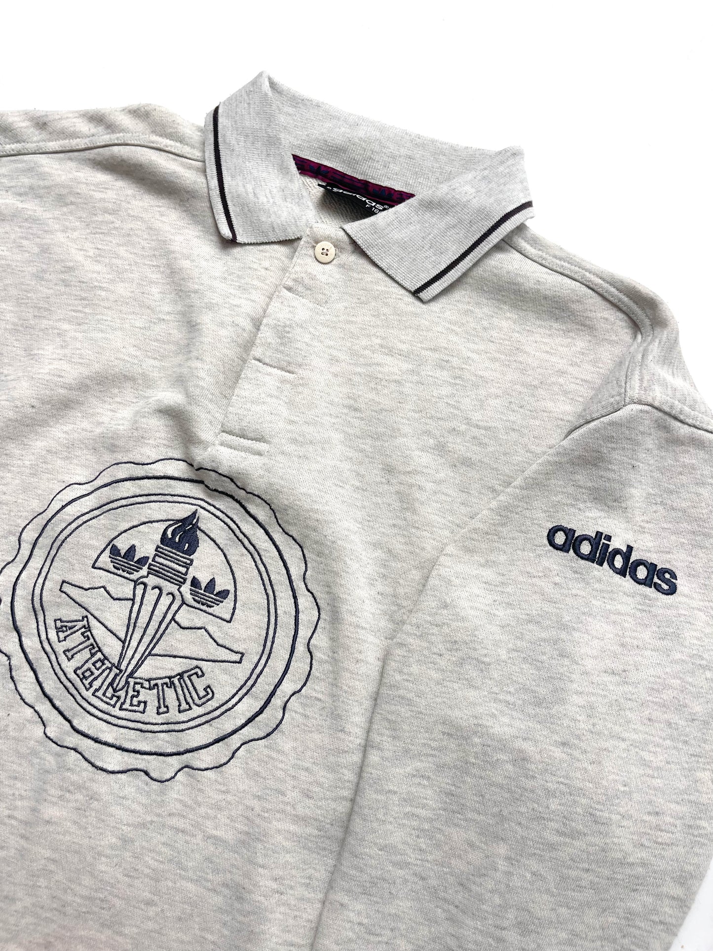 ADIDAS 90s BEIGE/GREY COLLARED SWEATSHIRT