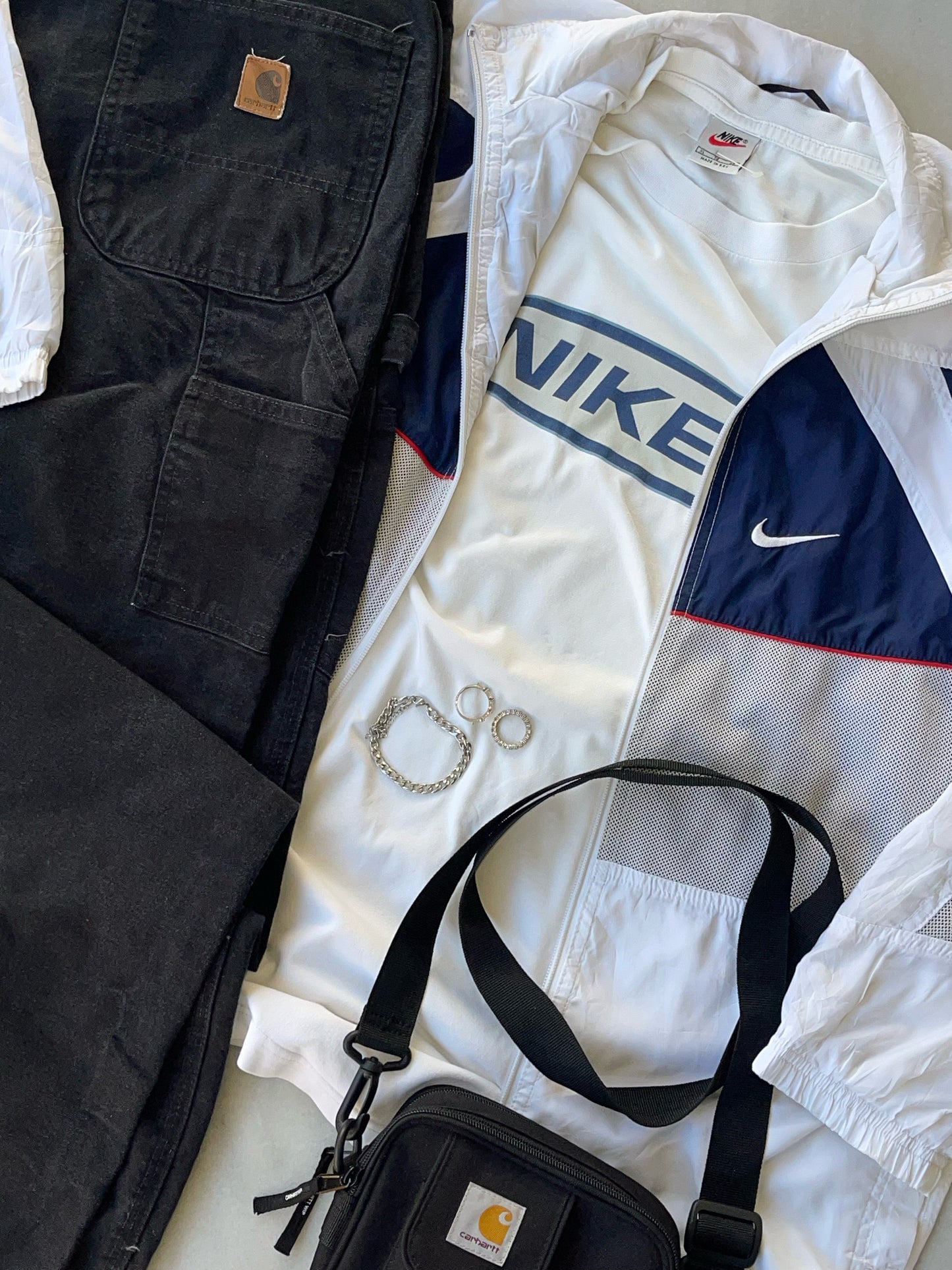 NIKE VINTAGE WHITE/BLUE TRACKJACKET
