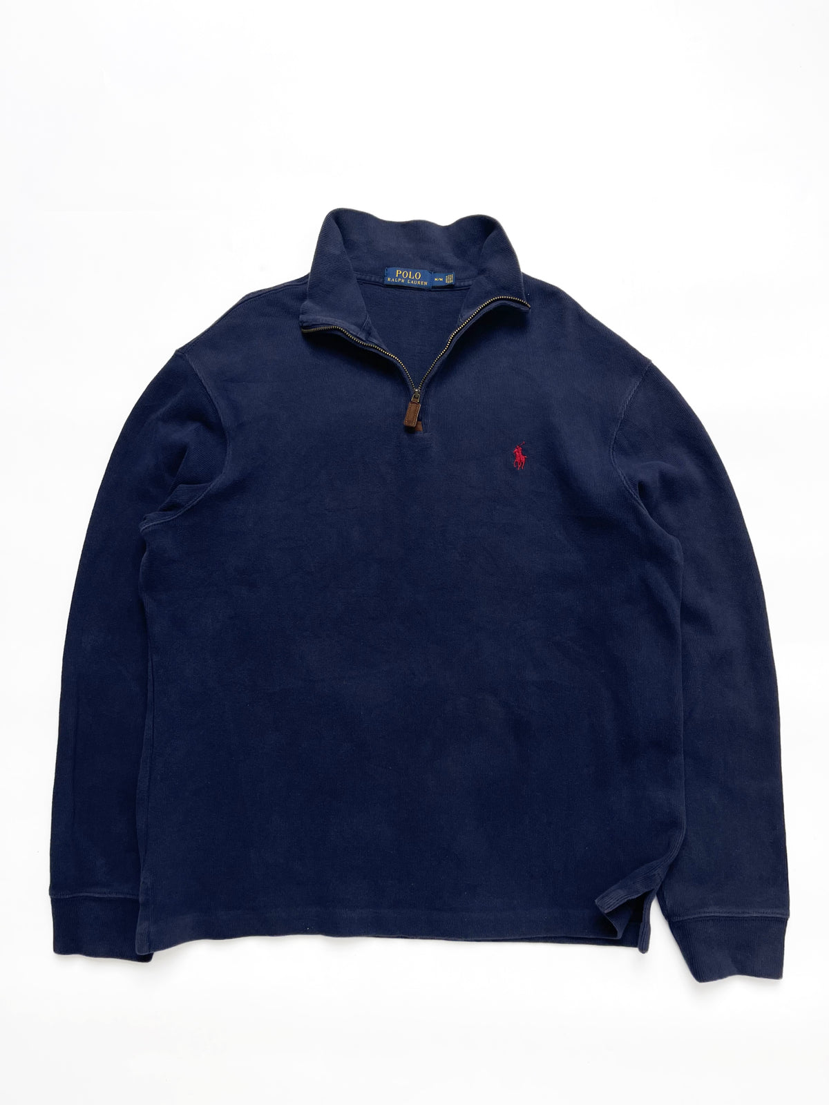 POLO RALPH LAUREN NAVY BLUE QUARTER 1/4 ZIP SWEATER