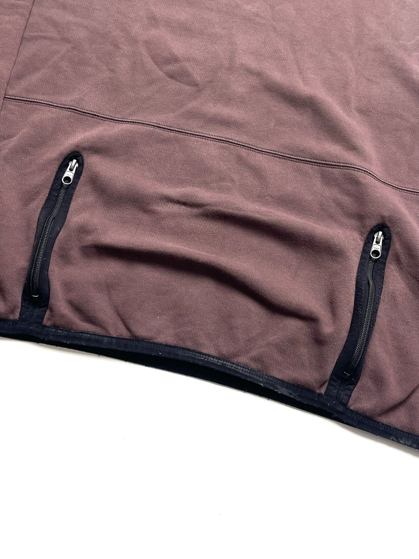 NIKE EARLY 2000s BROWN TECHNICAL EMBROIDERED SPELLOUT CREWNECK SWEATSHIRT
