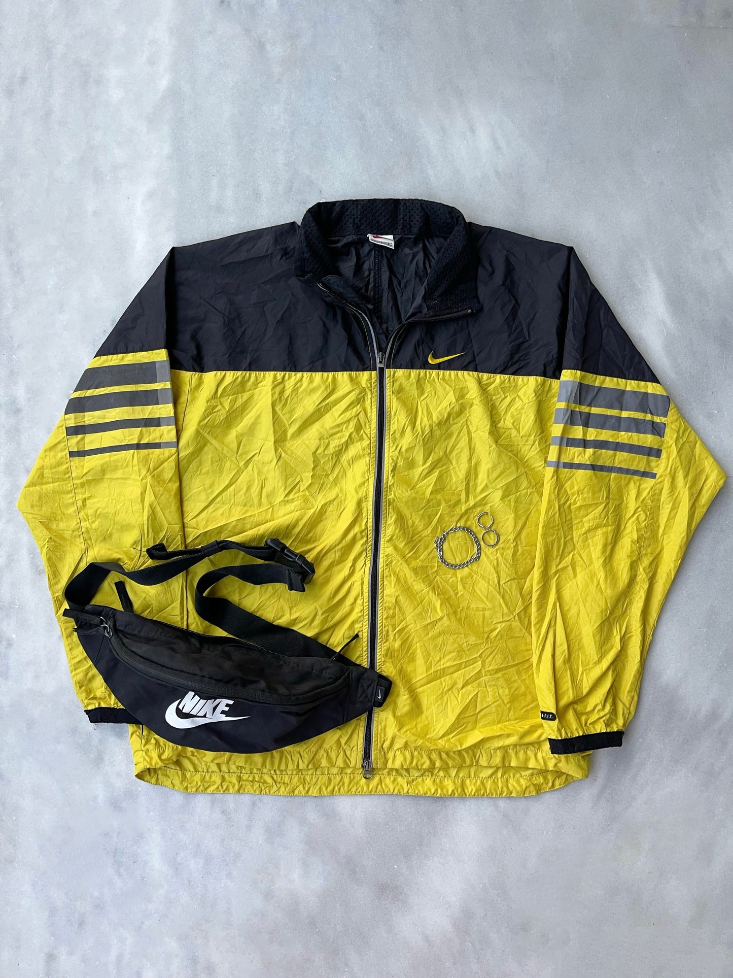 NIKE 1990s YELLOW BLACK WINDBREAKER JACKET