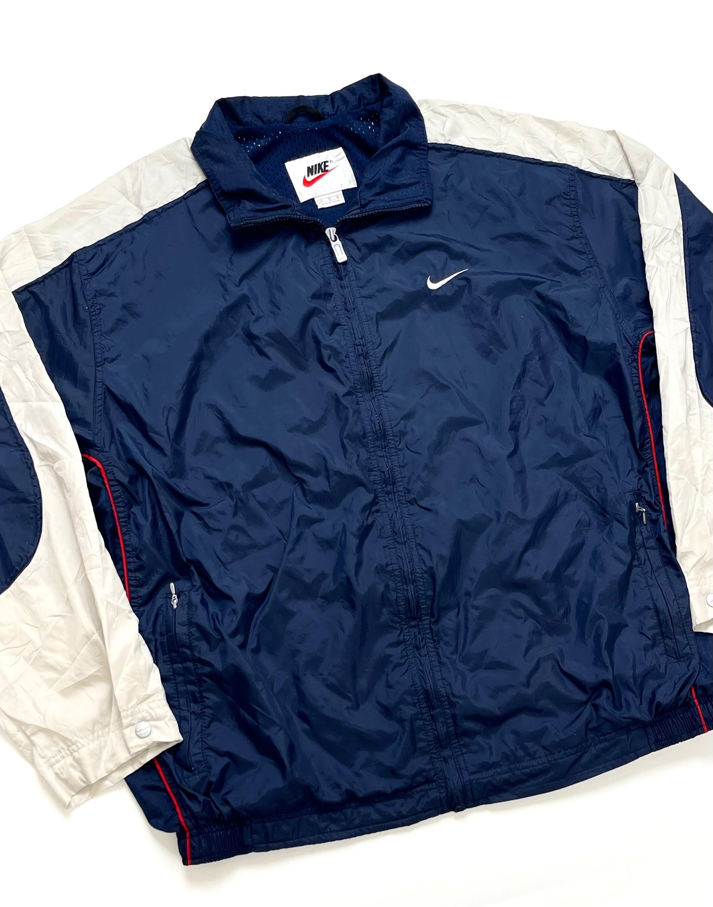 NIKE RARE 1990s VINTAGE BLUE BEIGE JACKET