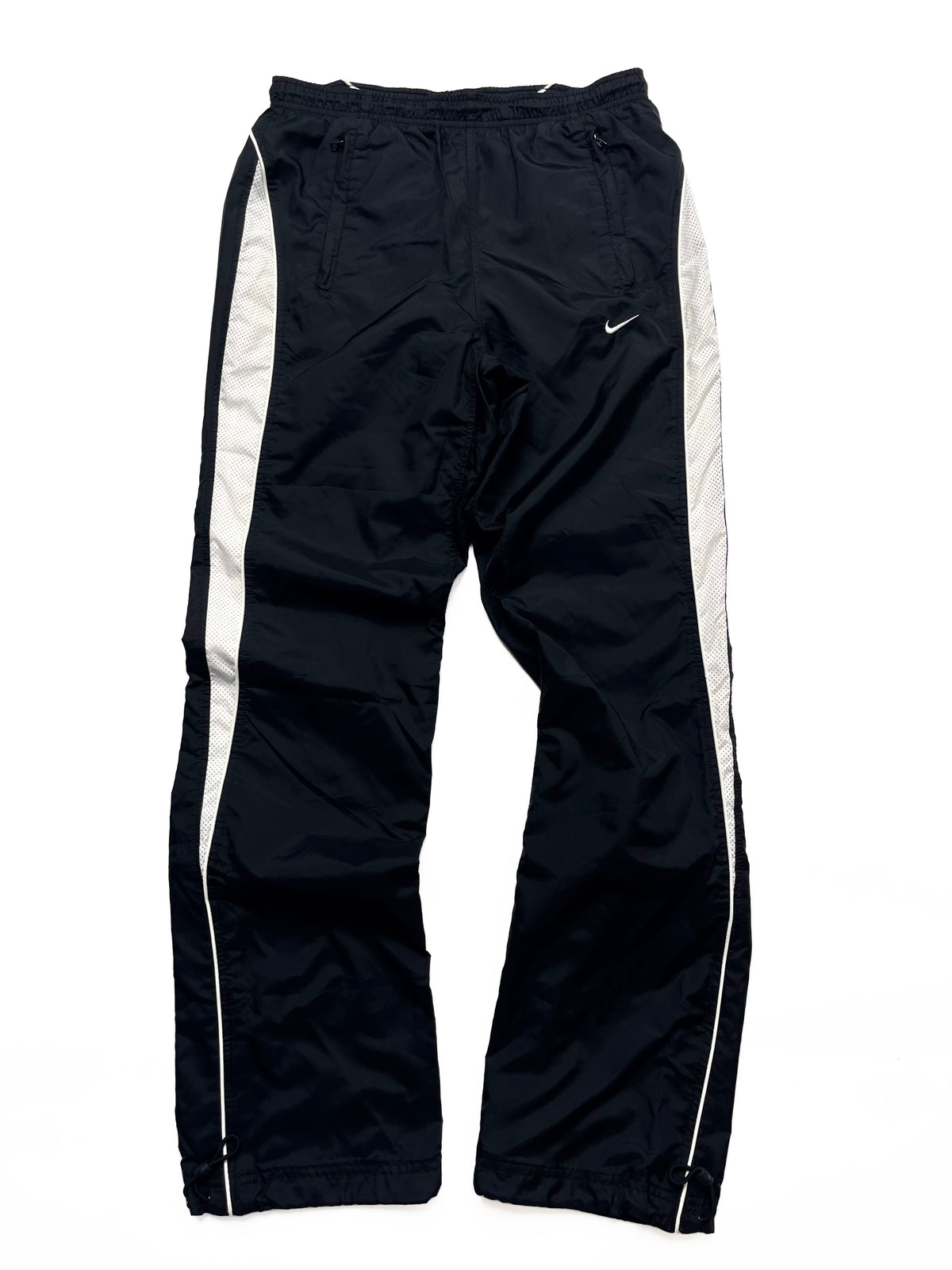 NIKE EARLY 2000s BLACK NYLON TRACKPANTS
