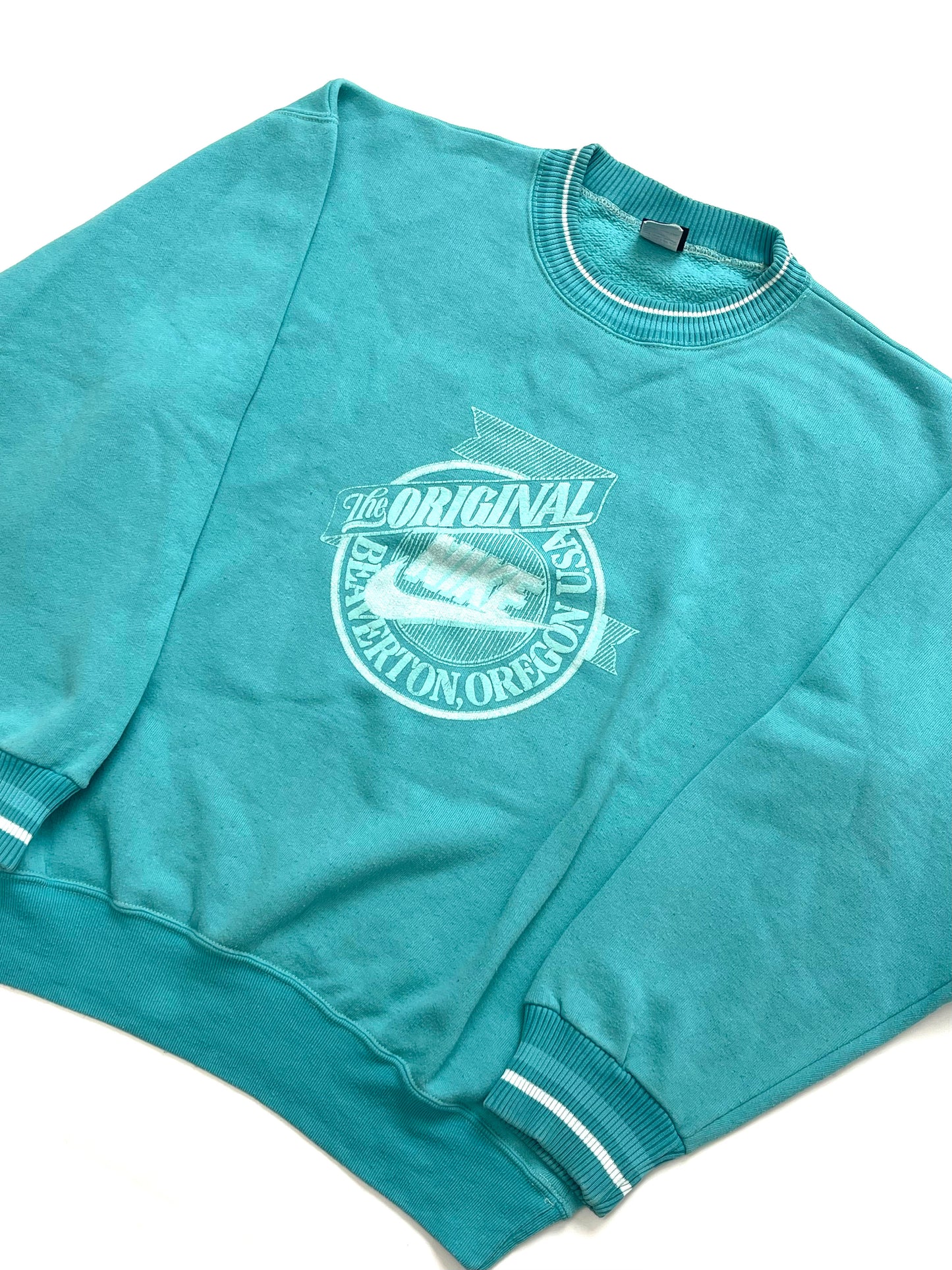 NIKE 1980s VINTAGE GREEN CREWNECK SWEATSHIRT