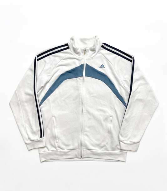ADIDAS 2000s WHITE TRACKJACKET WITH BLUE DETAILS