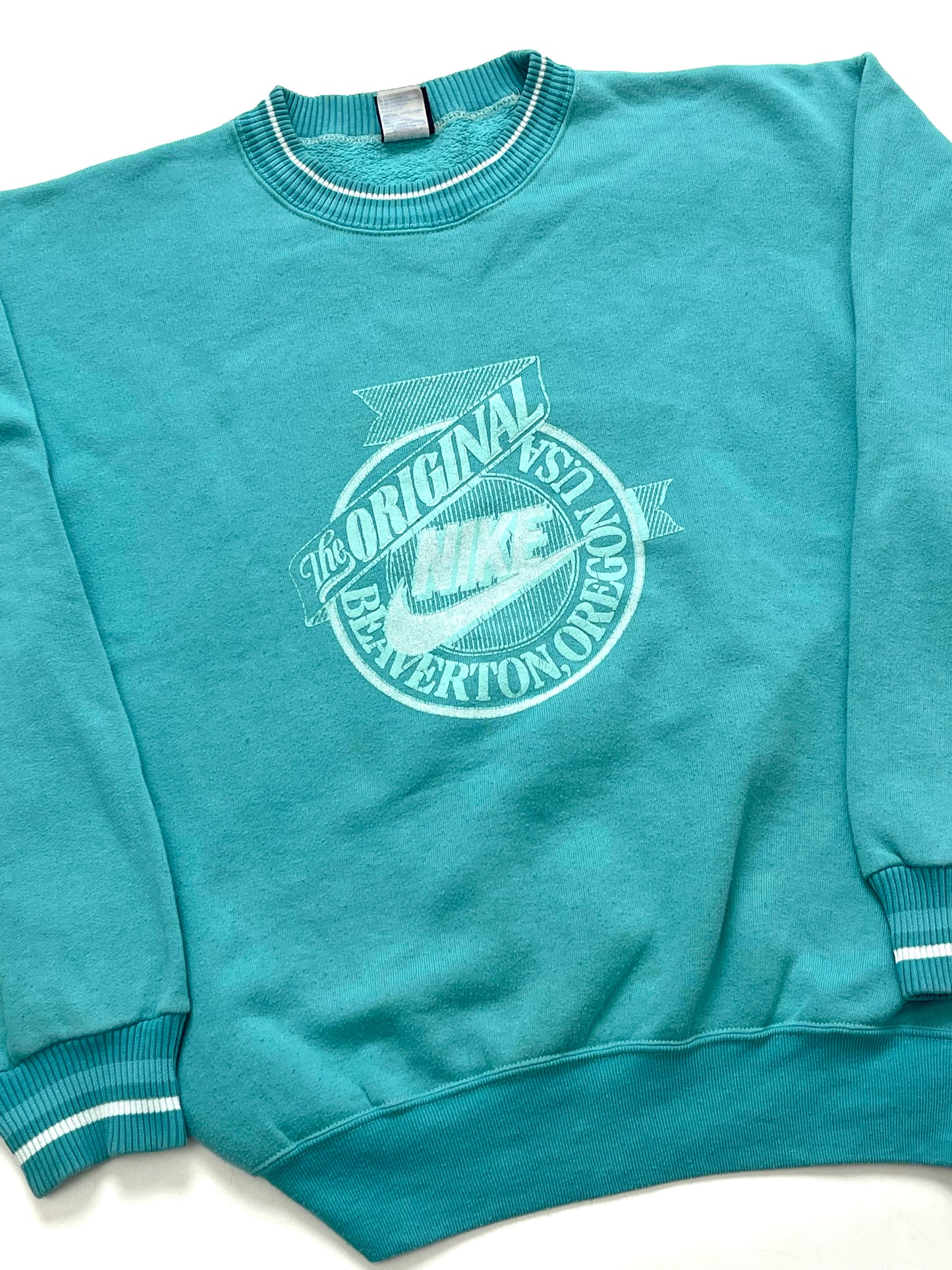 NIKE 1980s VINTAGE GREEN CREWNECK SWEATSHIRT
