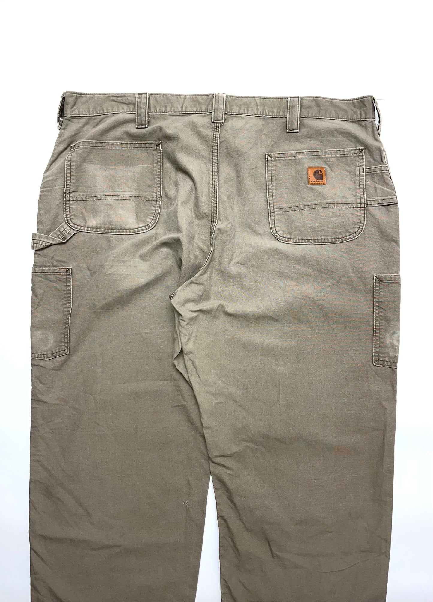 CARHARTT BEIGE THRASHED CARPENTER PANTS
