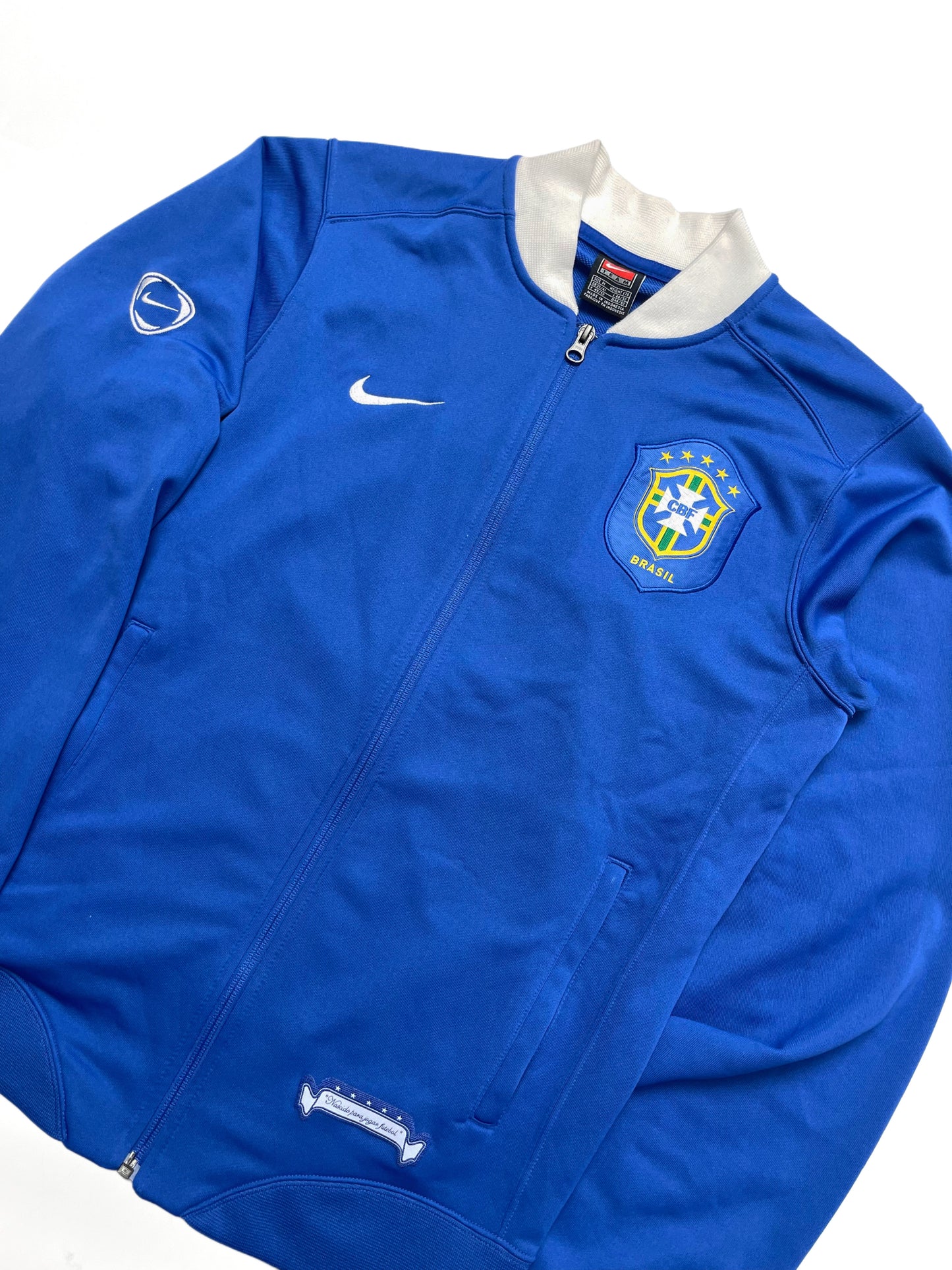 NIKE BRAZIL 2006–2008 AWAY FOOTBALL BLUE TRACKJACKET