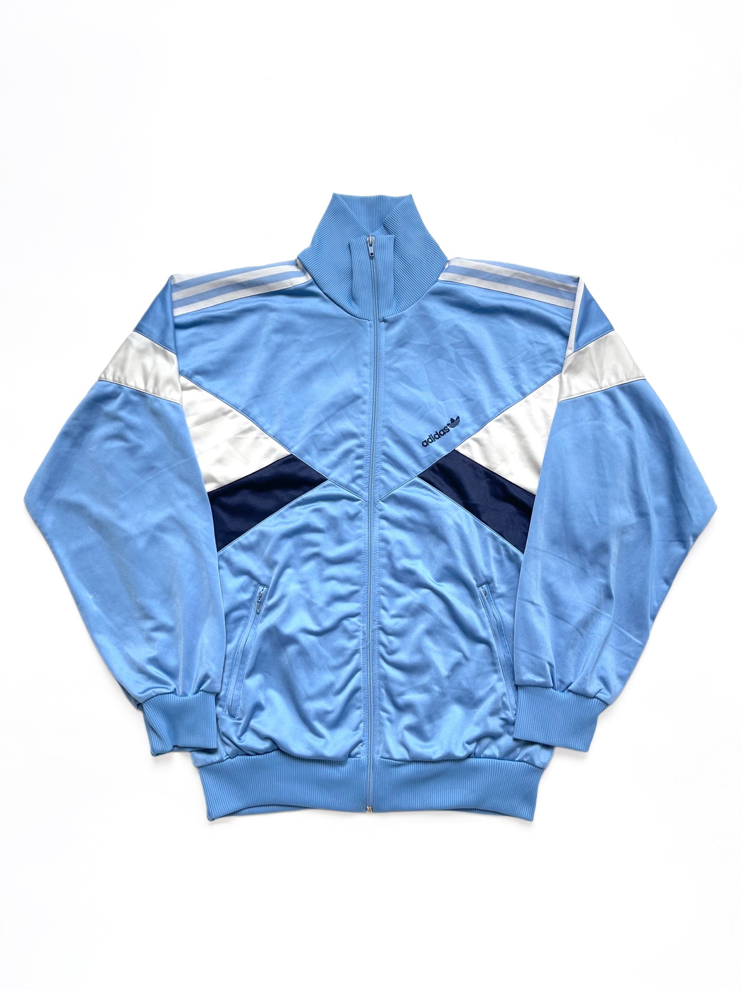 ADIDAS 1990s BLUE ZIP TRACKJCAKET
