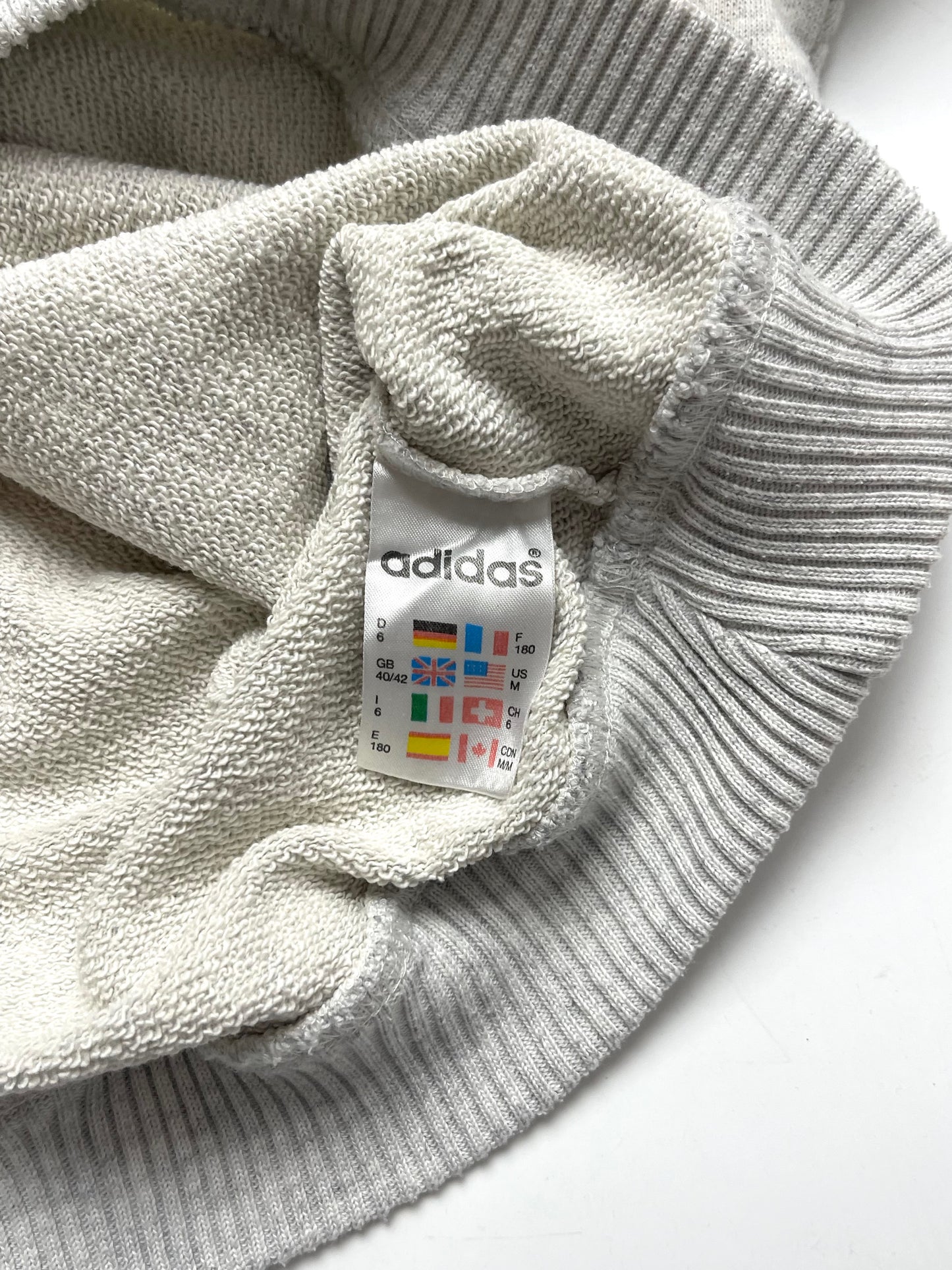 ADIDAS 90s BEIGE/GREY COLLARED SWEATSHIRT