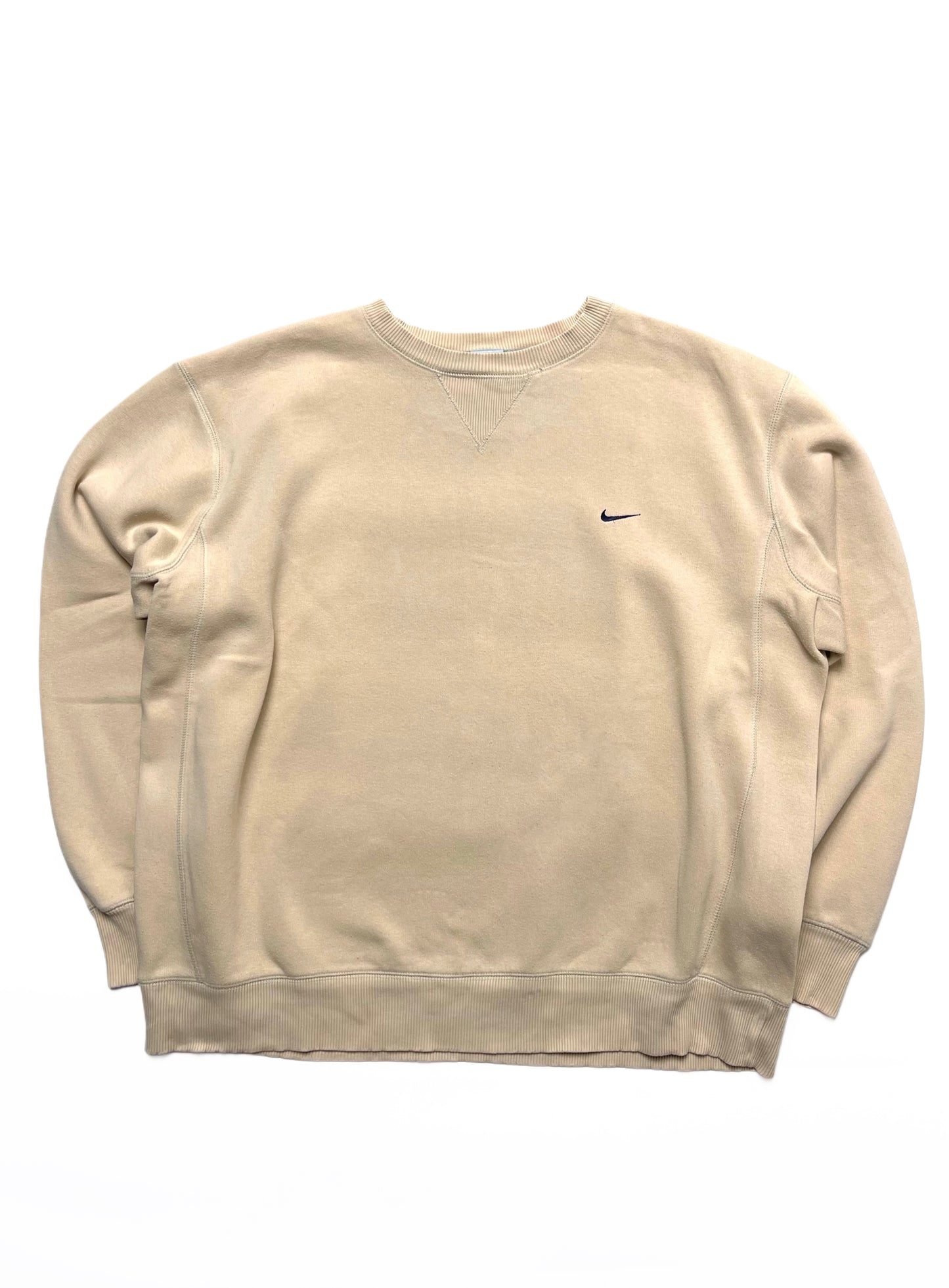 NIKE EARLY 2000s BEIGE CREWNECK SWEATSHIRT