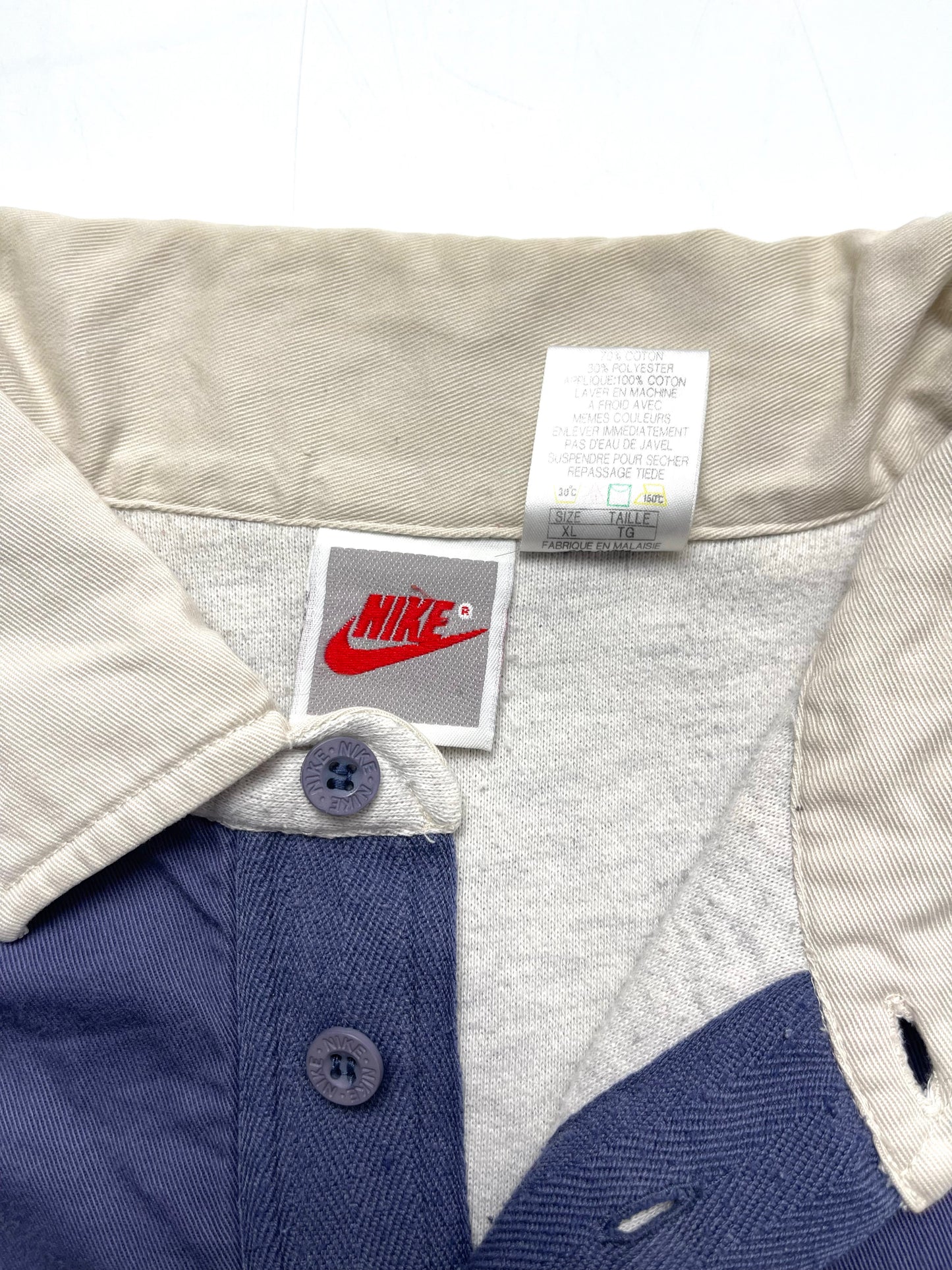 NIKE 1990s VINTAGE EMBROIDERED SPELL OUT COLLARED SWEATSHIRT