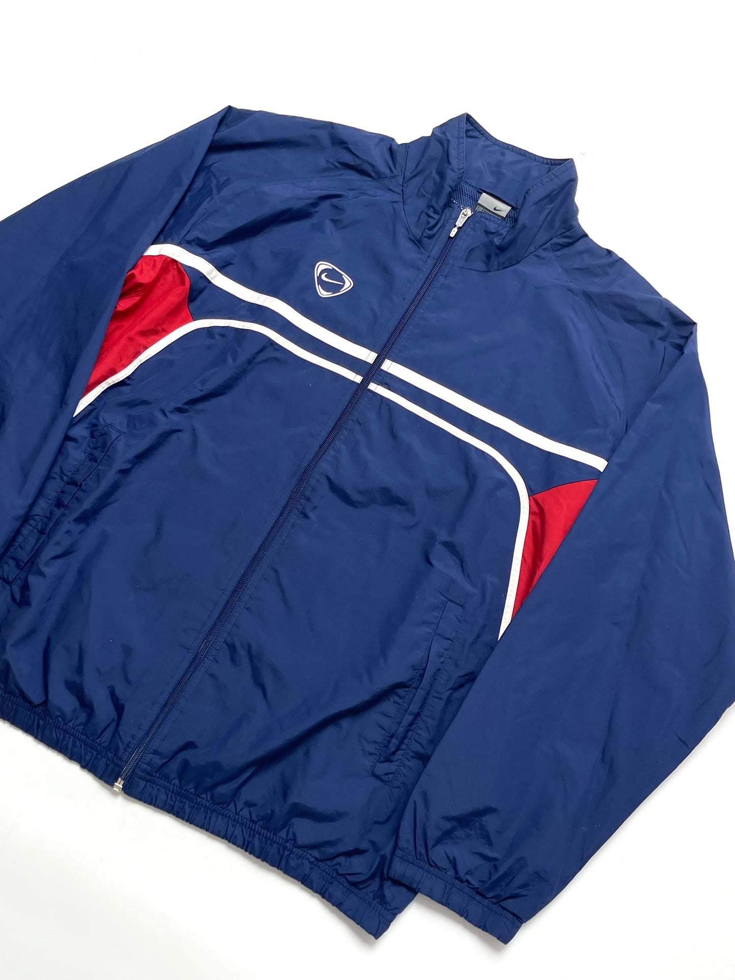 NIKE TOTAL 90 EARLY 2000s EMBROIDERED LIGHTWEIGHT FULL ZIP TRACKJACKET