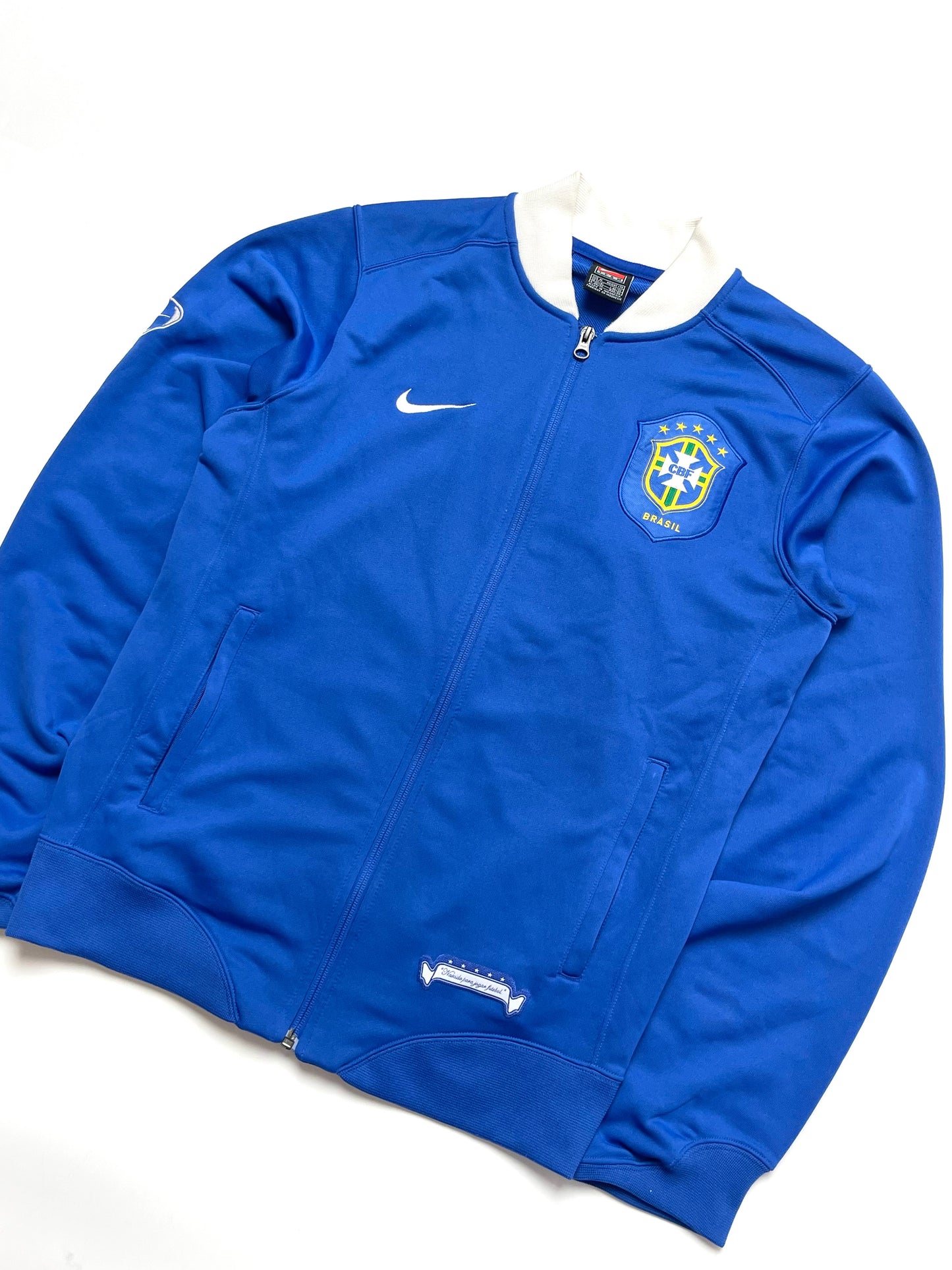NIKE BRAZIL 2006–2008 AWAY FOOTBALL BLUE TRACKJACKET