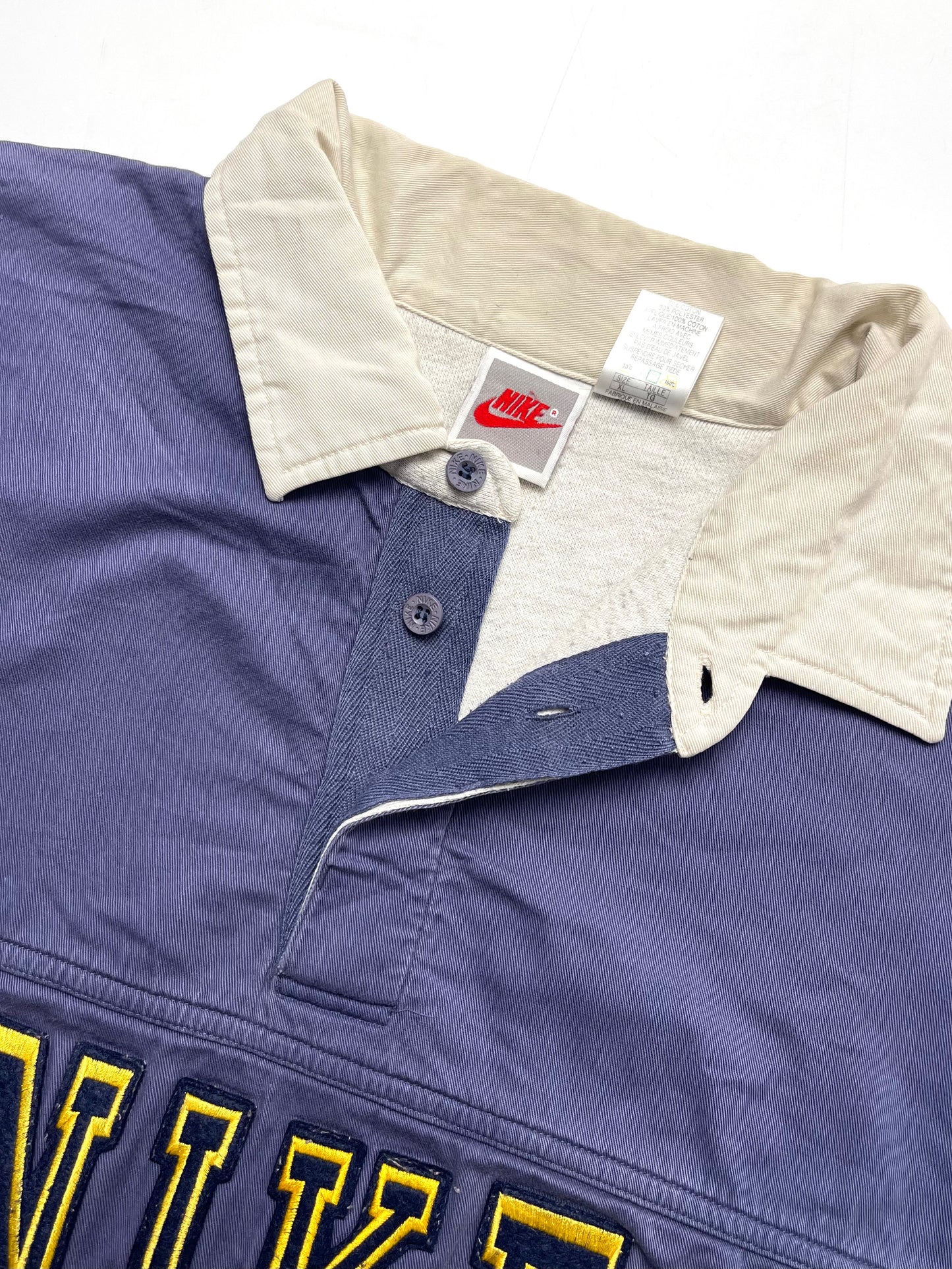 NIKE 1990s VINTAGE EMBROIDERED SPELL OUT COLLARED SWEATSHIRT