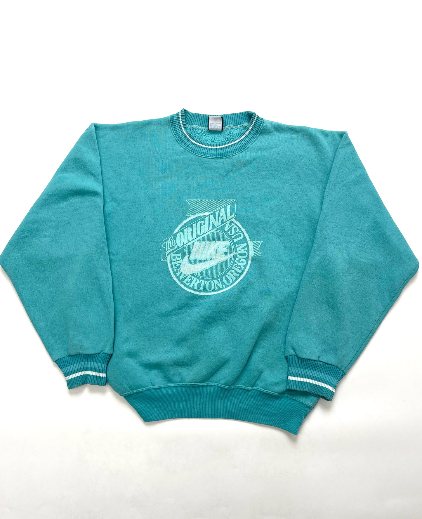 NIKE 1980s VINTAGE GREEN CREWNECK SWEATSHIRT