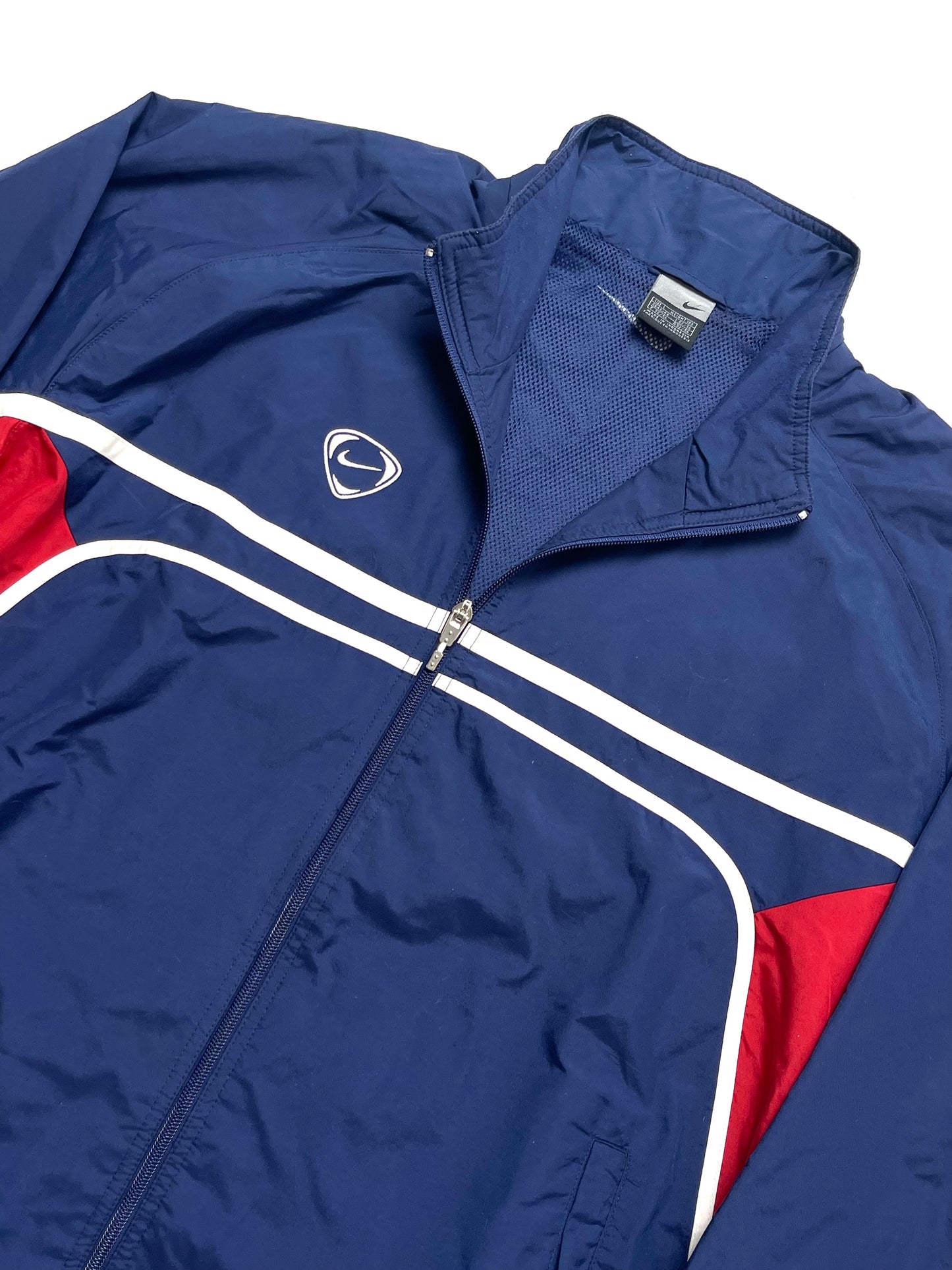 NIKE TOTAL 90 EARLY 2000s EMBROIDERED LIGHTWEIGHT FULL ZIP TRACKJACKET