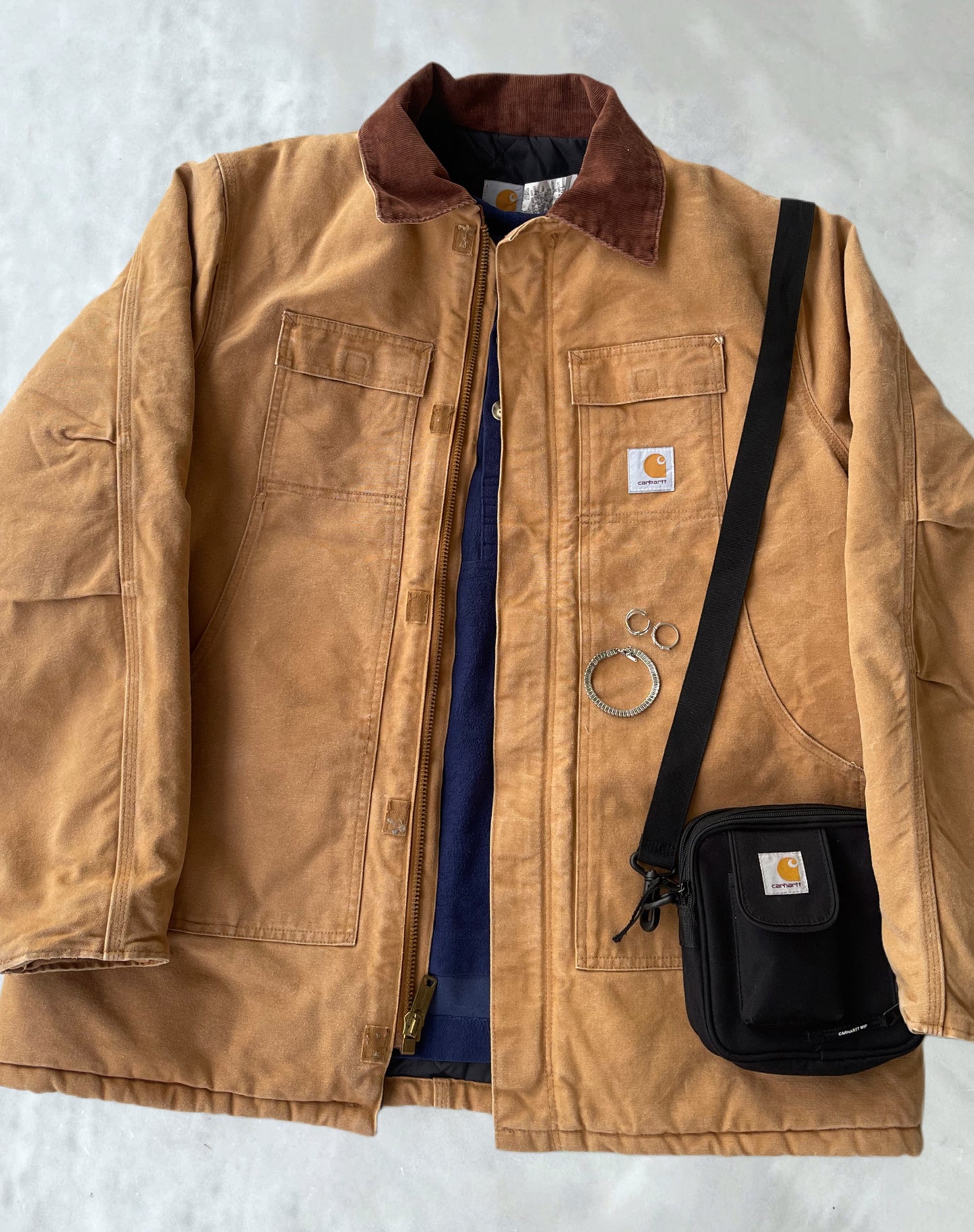 CARHARTT 1999 VINTAGE BROWN CANVAS ARCTIC QUILT LINED JACKET