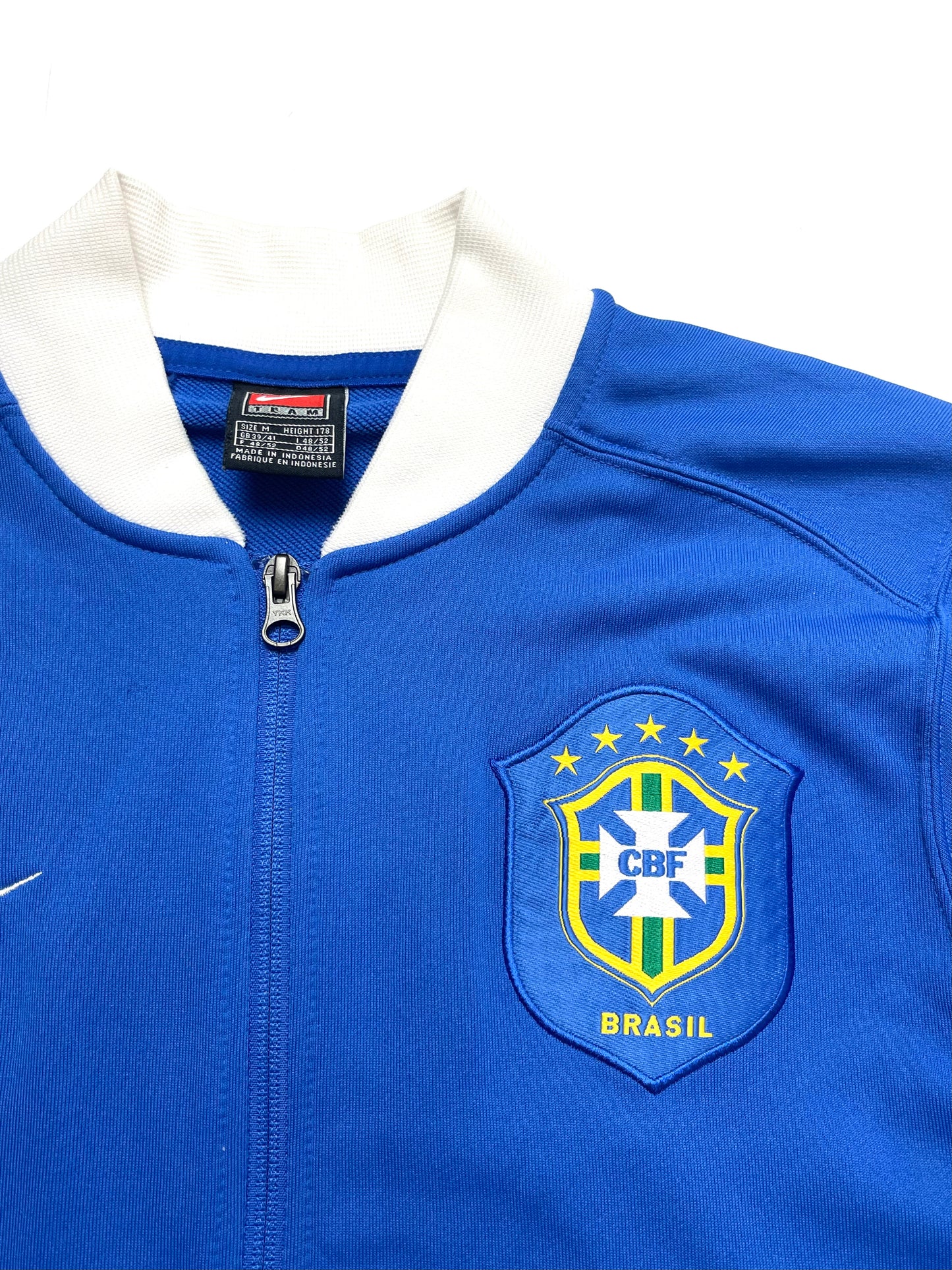 NIKE BRAZIL 2006–2008 AWAY FOOTBALL BLUE TRACKJACKET